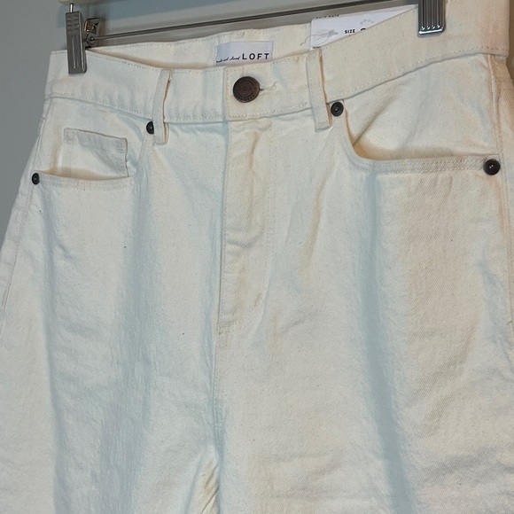 LOFT Women's White High Waist Straight Crop Jeans - Picture 3 of 7